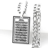 Sacred Ayatul Kursi & Quran Embossed Medal Pendant Necklace