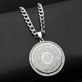 Sacred Quran Crystal Halo Medallion Pendant Necklace