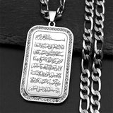Regal Rhinestone Crowned Quran Medallion Necklace