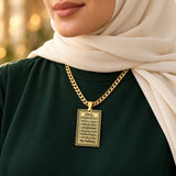 Ayatul Kursi rectangular pendant necklace lifestyle